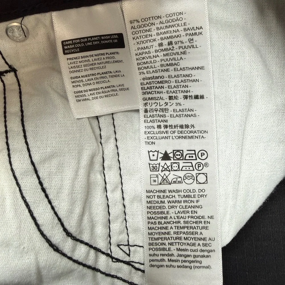 NEW Levi's 514 Mens 34x32 Black Straight Fit Ripstop Stretch Chino Pants